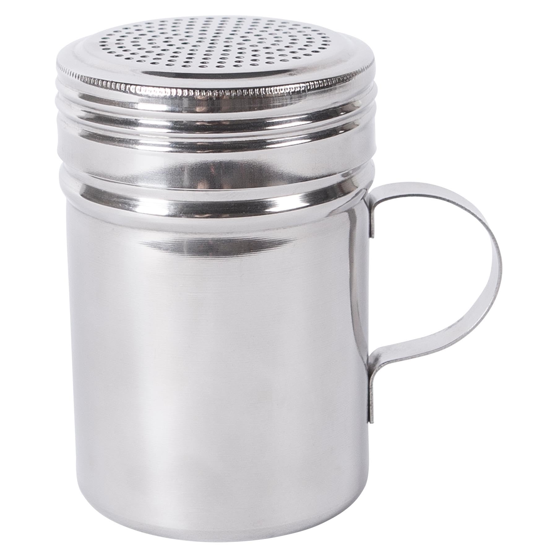 Argon Tableware Silver 1X 300Ml Stainless Steel Flour Shaker - Kitchen Baking Icing Sugar Cocoa Powder Coffee Chocolate Mesh Sieve Sifter Duster Dredger