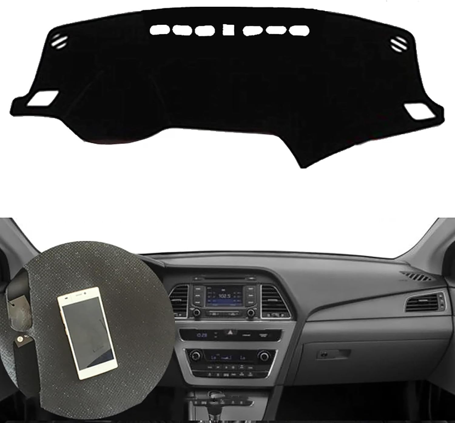 Fit for Hyundai Sonata 2015-2018,Dash Cover,Black Dash Board Cover,Non-Slip Interior Dash Covers,Car Interior Accessories