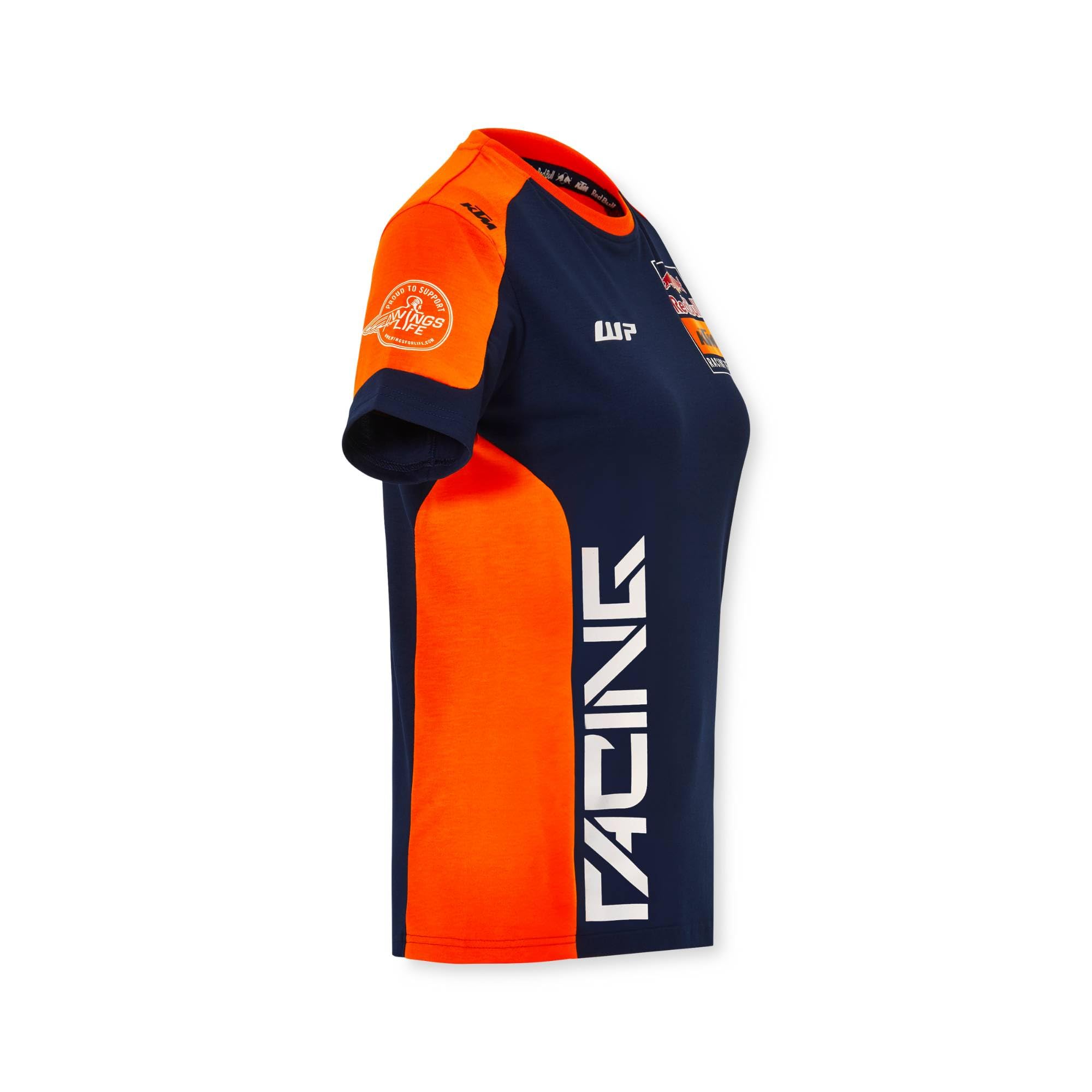 Red Bull ENERGY WEAR RB KTM Racing Replica Team T-Shirt Damen Blau/Orange | Offizieller MotoGP Fanartikel - 100% Polyester - Motorsport - Merchandise