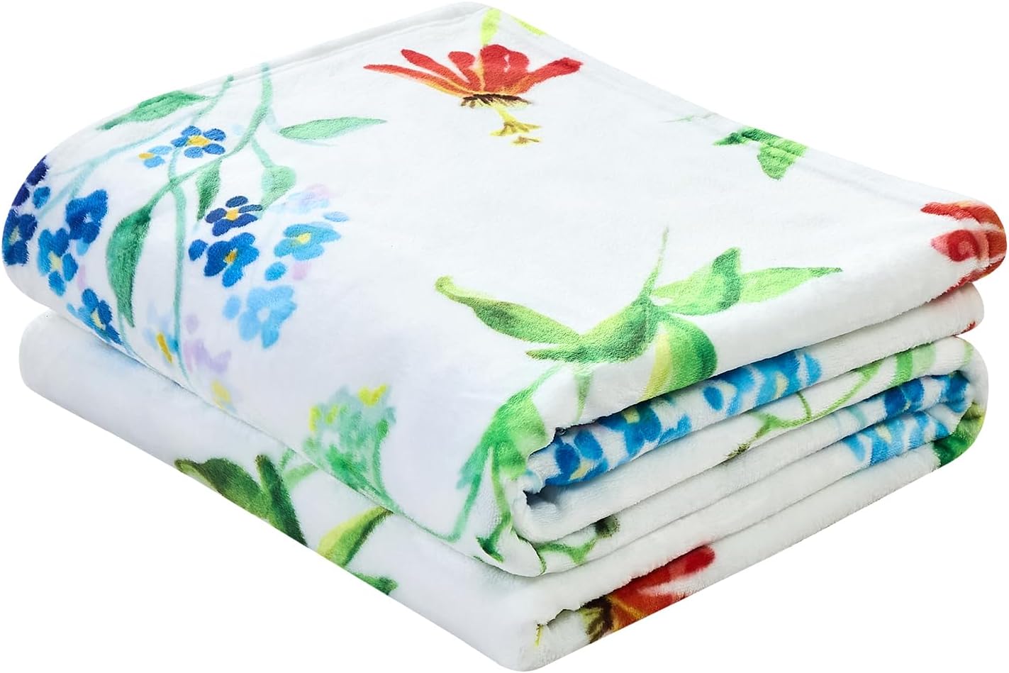 Floral Throw Blanket Birthday Gift for Women Mom Girls Flowers Blanket Summer Wildflower Flannel Blanket Watercolor Printed Throw for Couch Sofa Bed Chair 50"x60" - Image 7