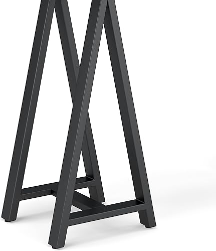 Miniatura 41 de SIMPLIHOME Sawhorse - Mesita de noche de madera maciza de 24 pulgadas de ancho, moderna, industrial, color gris envejecido, para sala de estar y