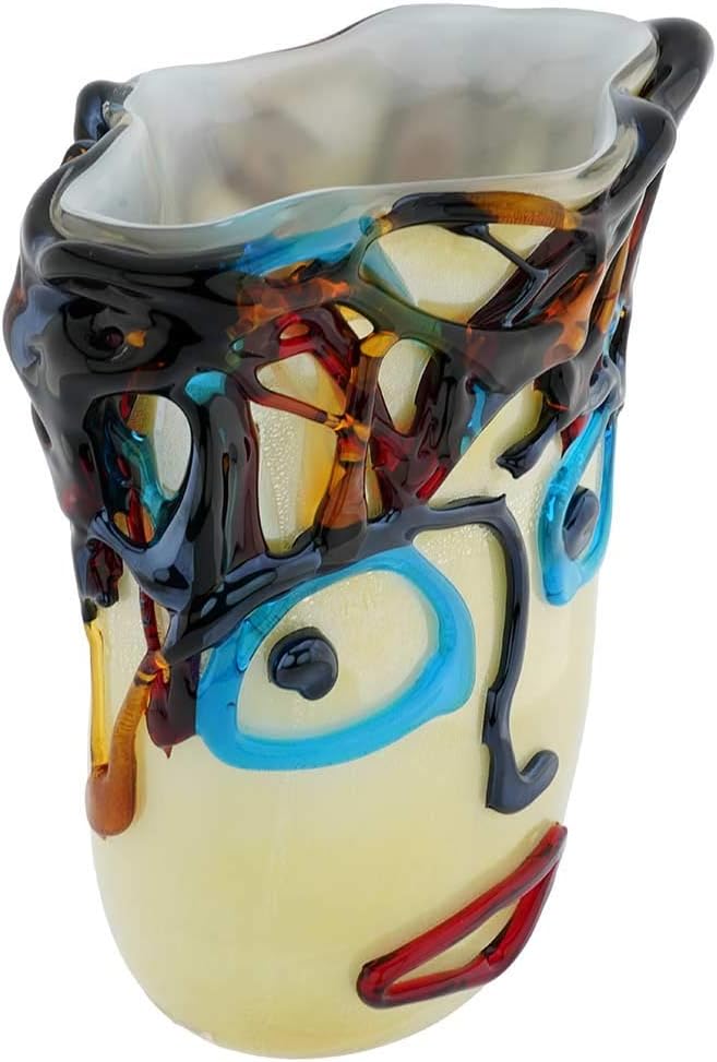 Glass Of Venice Murano Glass Picasso Head Vase - Wide
