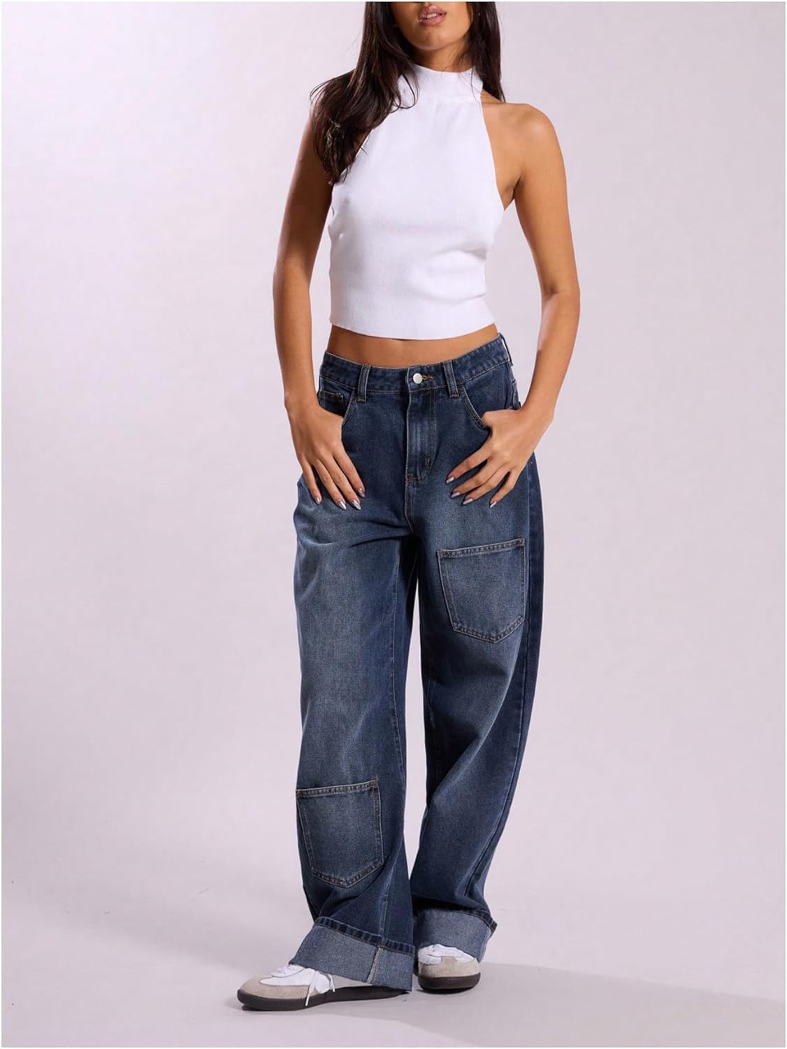 MakeMeChic Women's Y2k Halter Mock Neck Top Going Out Sleeveless Backless Knit Top - Image 5