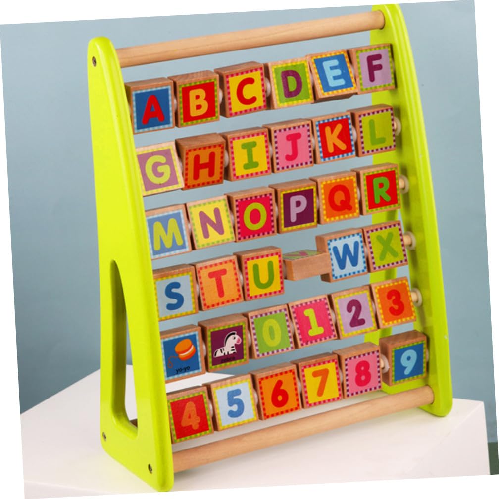 Uonlytech Juguete Educativo de Madera Verde para Niños, Letras y Números