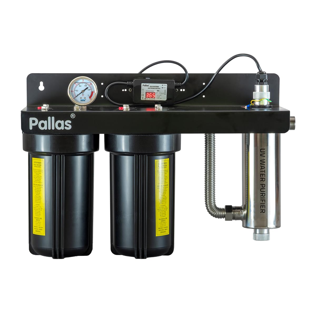 Regenwasser- und Brunnenwasser-Aufbereitungsanlage für Haus & Garten – 3-stufig mit Vorfilter, Aktivkohle und UV-Desinfektion | PHUV33