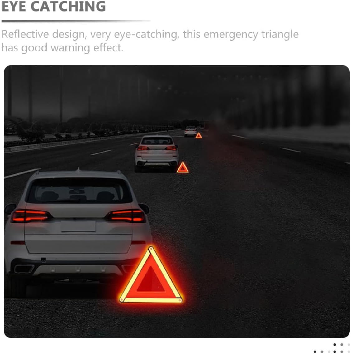 Alipis Road Safety Warning Triangle Durable Reflective Emergency Sign Design for Vehicles Roadside Assistance Sturdy Construction for Maintenance Construction Use