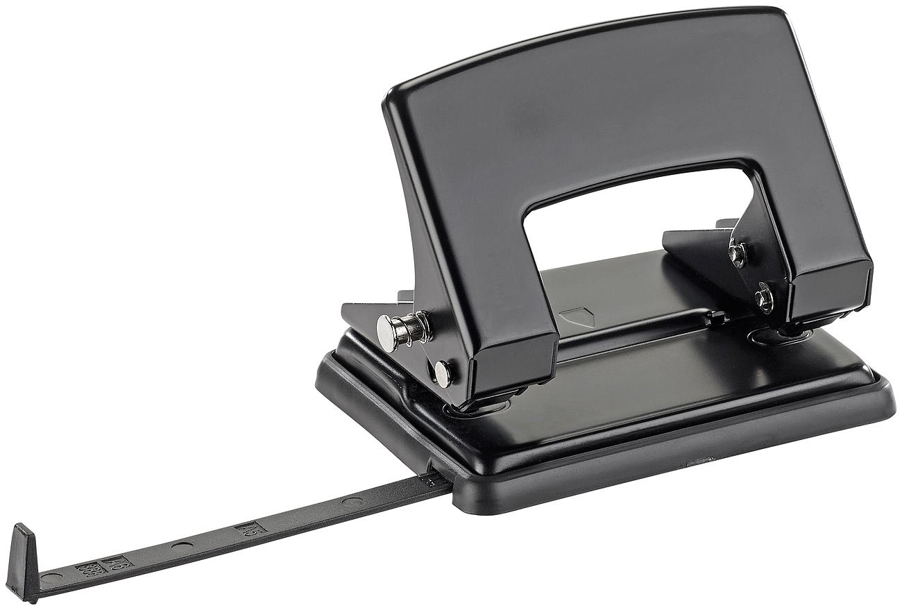 perforatore: set da 8 2-fori perforatore da ufficio, per ogni 30 fogli, guida di supporto per DIN A6 / A5 / A4 (registri)