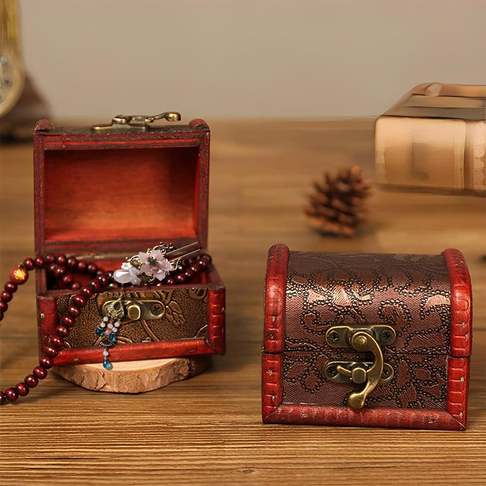 Pack De 8 Mini Cofres De Tesoro Vintage Para Decoración De Casa De Muñecas, Fiestas Y Manualidades