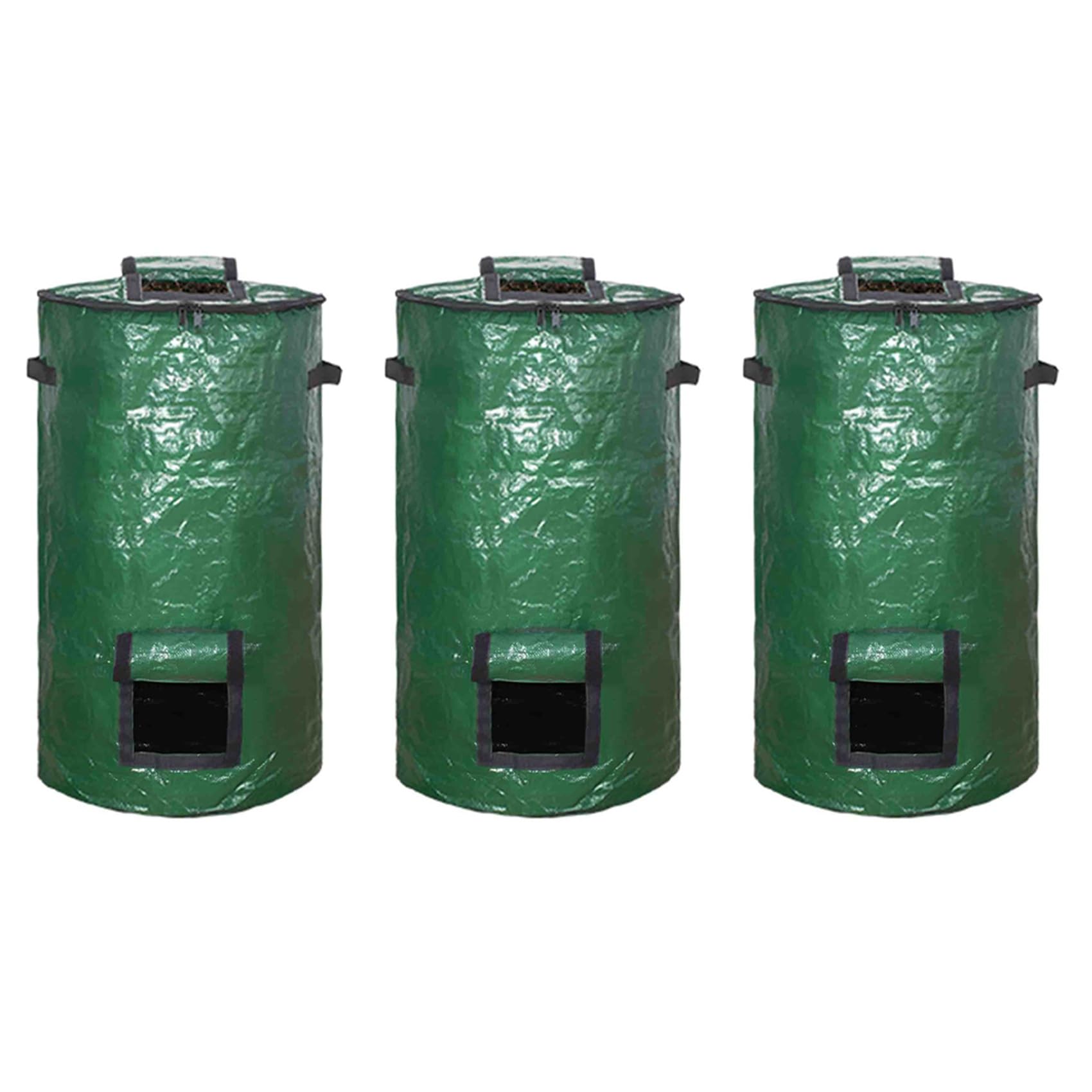 Hndhbfgrt 3X Compost Bin Bag, Fermentation Sealable Compost Bucket Garden Leaf Waste Compost Bag