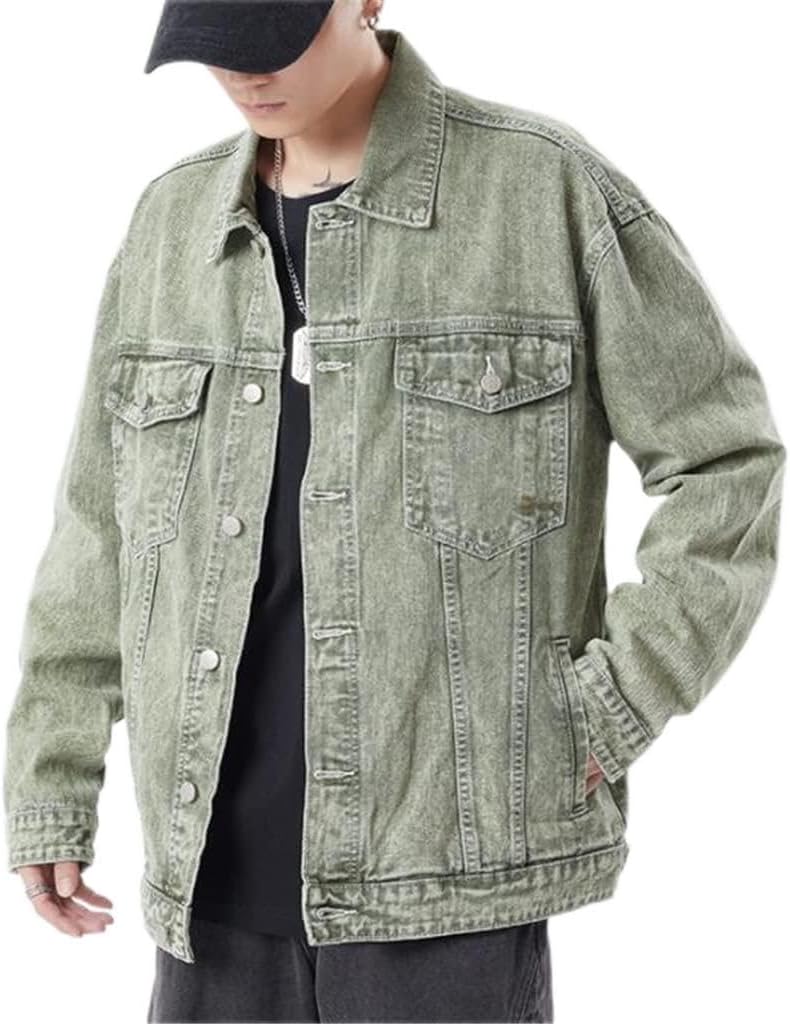 Retro Work Jacket Denim Men's Autumn Washed Casual Top(2XLcode)