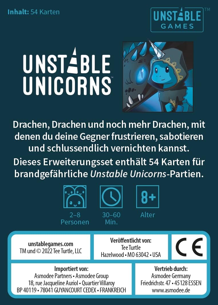 Asmodee ASM Unstable Unicorns - Drachen Erweite TTUD0007