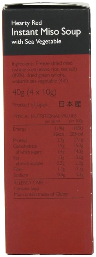 Clearspring Hearty Red Miso Instant Soup with Sea Vegetable 4 x 10g Pack of 4 miniatura 4