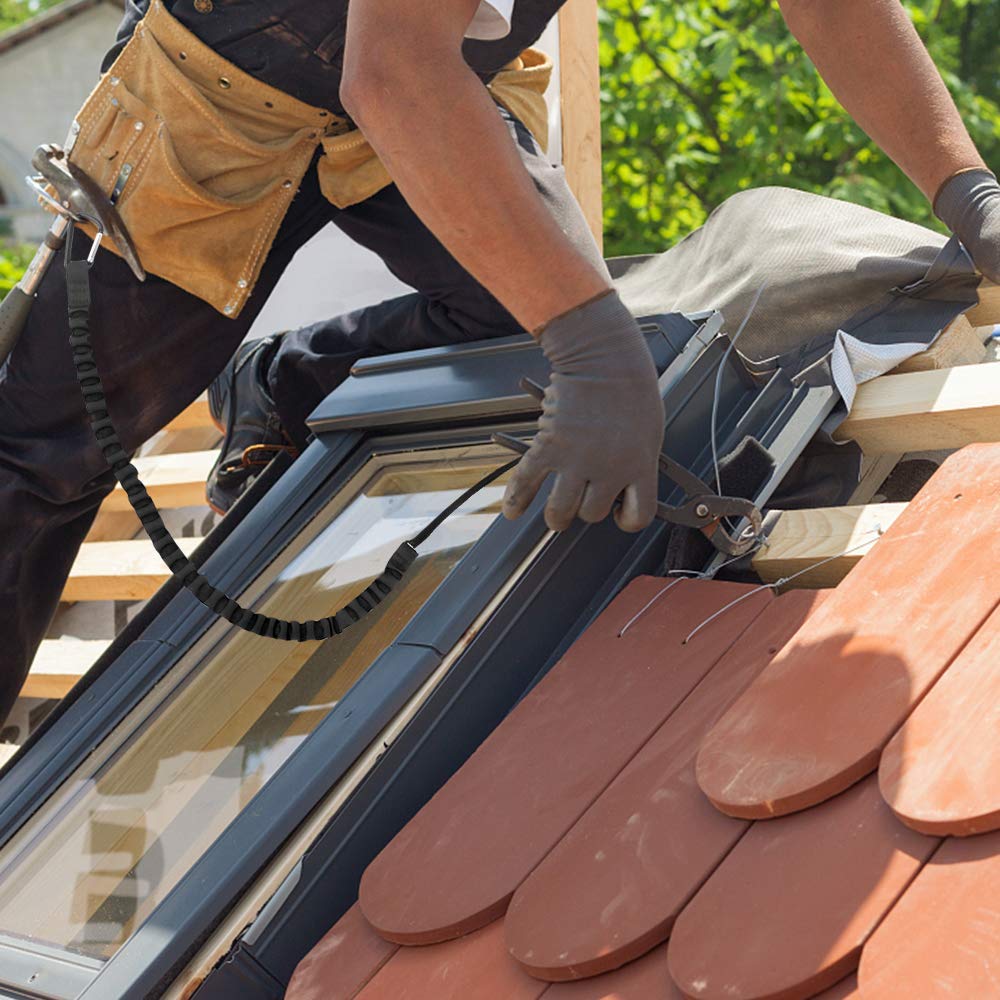 ZEELYDE Cordino Per Attrezzi Da 6 Pezzi, Corda Per Attrezzi Da Esterno, Corda Di Sicurezza Per La Prevenzione Caduta Ad Quota, Corda Per Attrezzi Retrattile,Nero