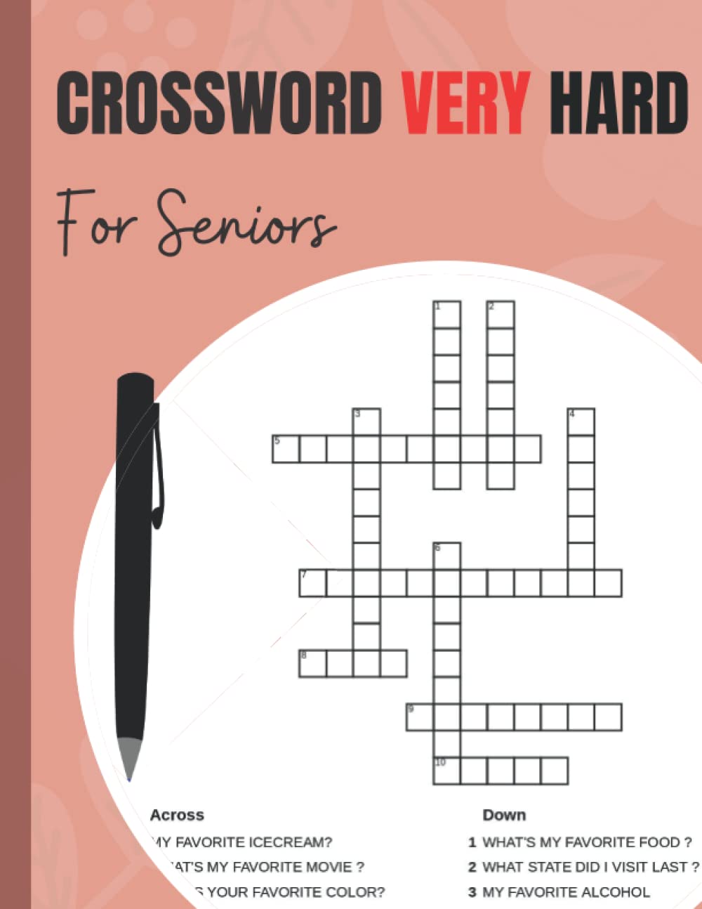 CROSSWORD VERY HARD FOR SENIORS: Cross words activity puzzlebook