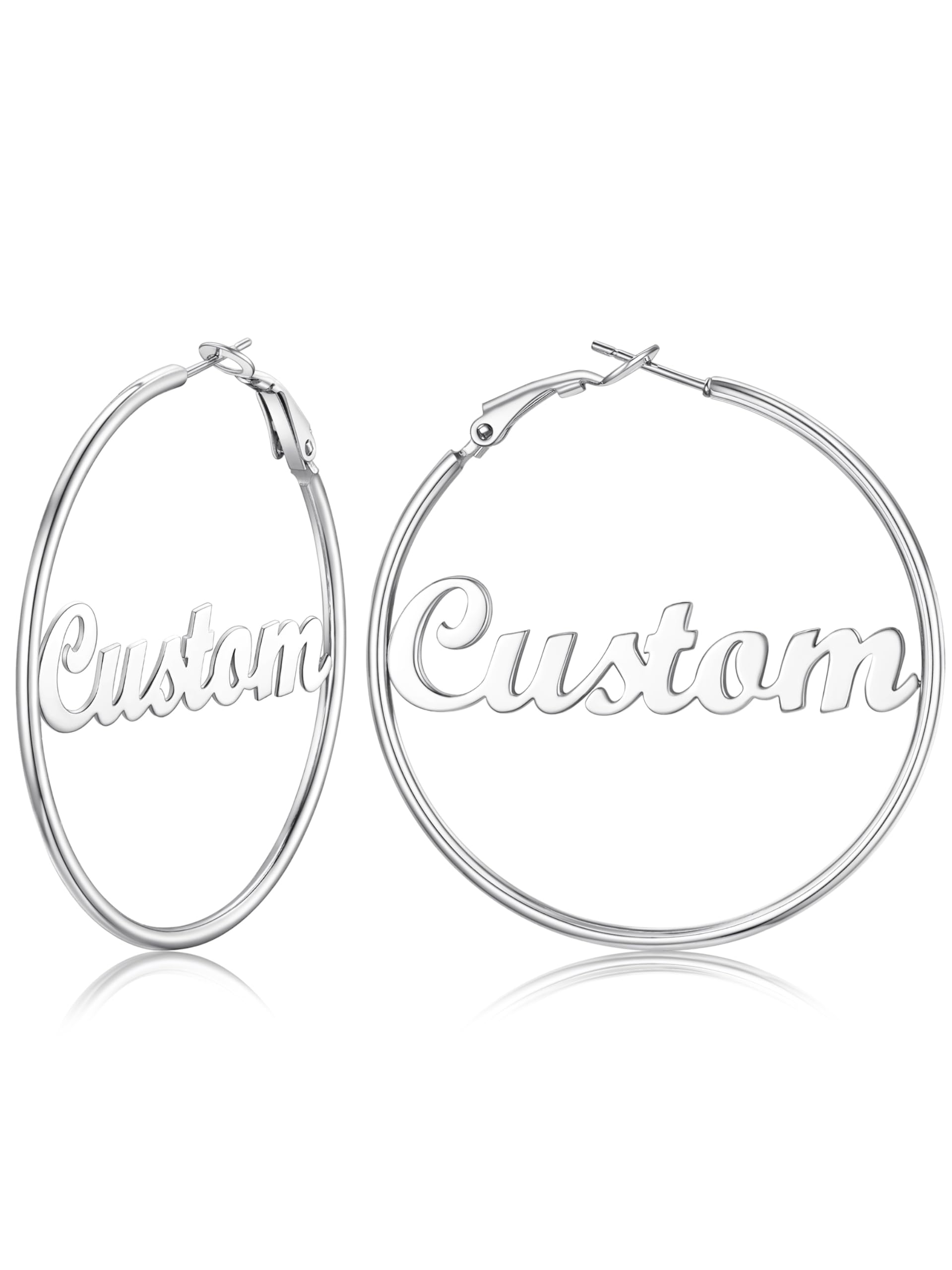 FOCALOOK 14K Gold Plated Lightweight Large Hoops| 2mm Thin Hoop Earrings for Women 30/40/50/70/100mm