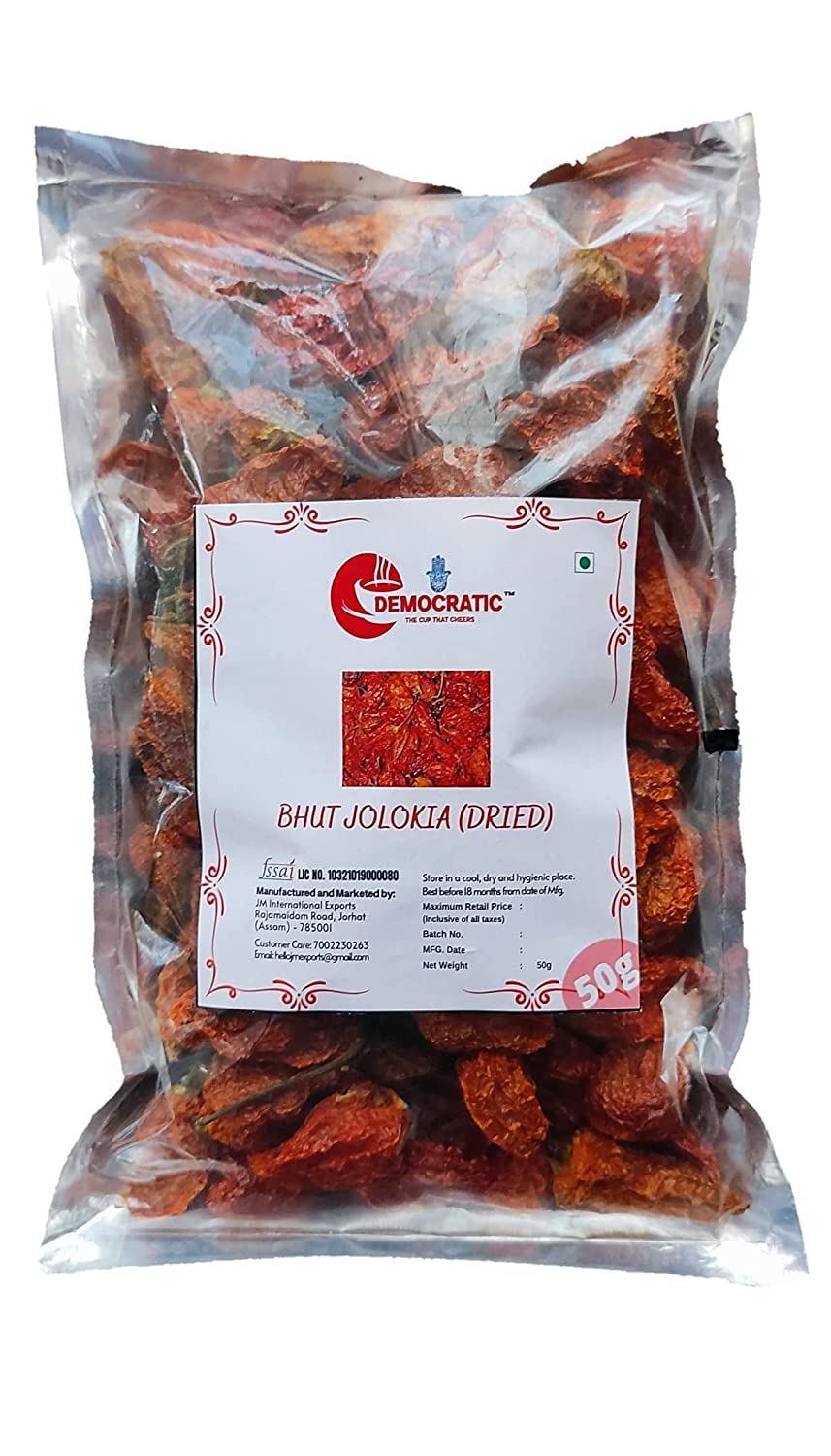 Dried Ghost Pepper (Bhut Jolokia) Oven Dry (Oven Dried, 50gram