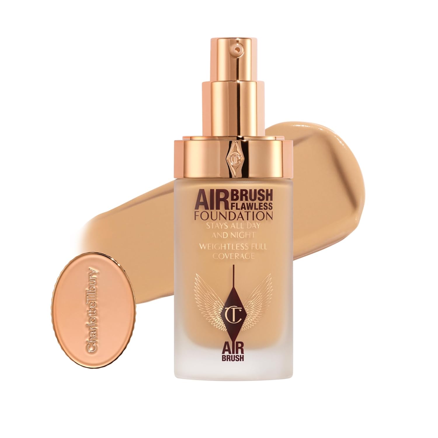 Charlotte Tilbury Airbrush Flawless Matte Foundation - Full Coverage Liquid Makeup with a Natural-Matte Finish - Smoothes & Blurs Pores - Waterproof & Transfer Resistant