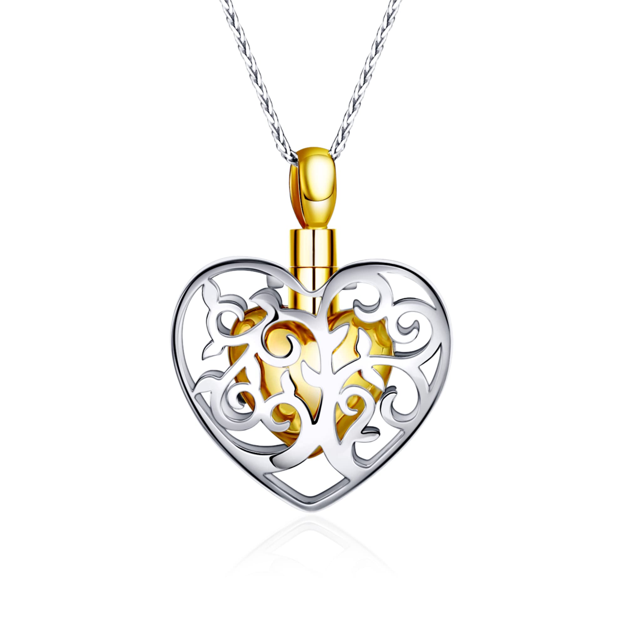 Tolyda Urn Necklaces for Ashes - Sterling Silver Cremation Jewelry for Human Ashes - Keepsake Necklace for Women