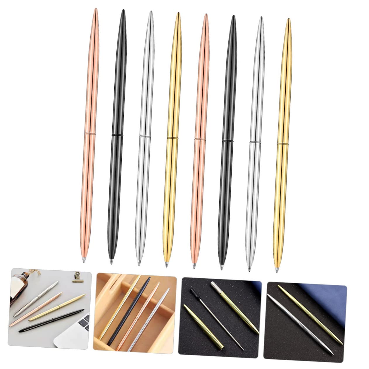 Housoutil 24 Teiliges Kugelschreiber Metall Nordic Stil Ergonomisch Langlebig Schreibstifte für Büro Schule Zuhause Geschenkidee