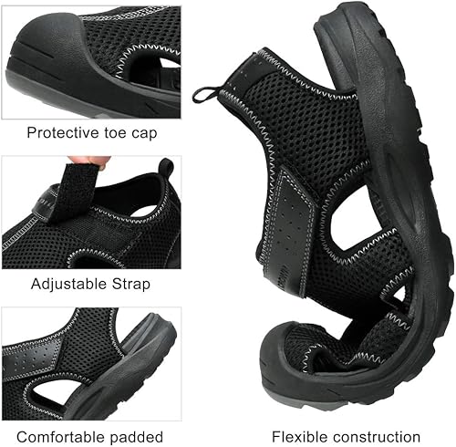 Miniatura 5 de CAMEL CROWN Sandalias de senderismo de malla para hombre, sandalias de playa con punta cerrada, para atletismo, al aire libre, verano, impermeables