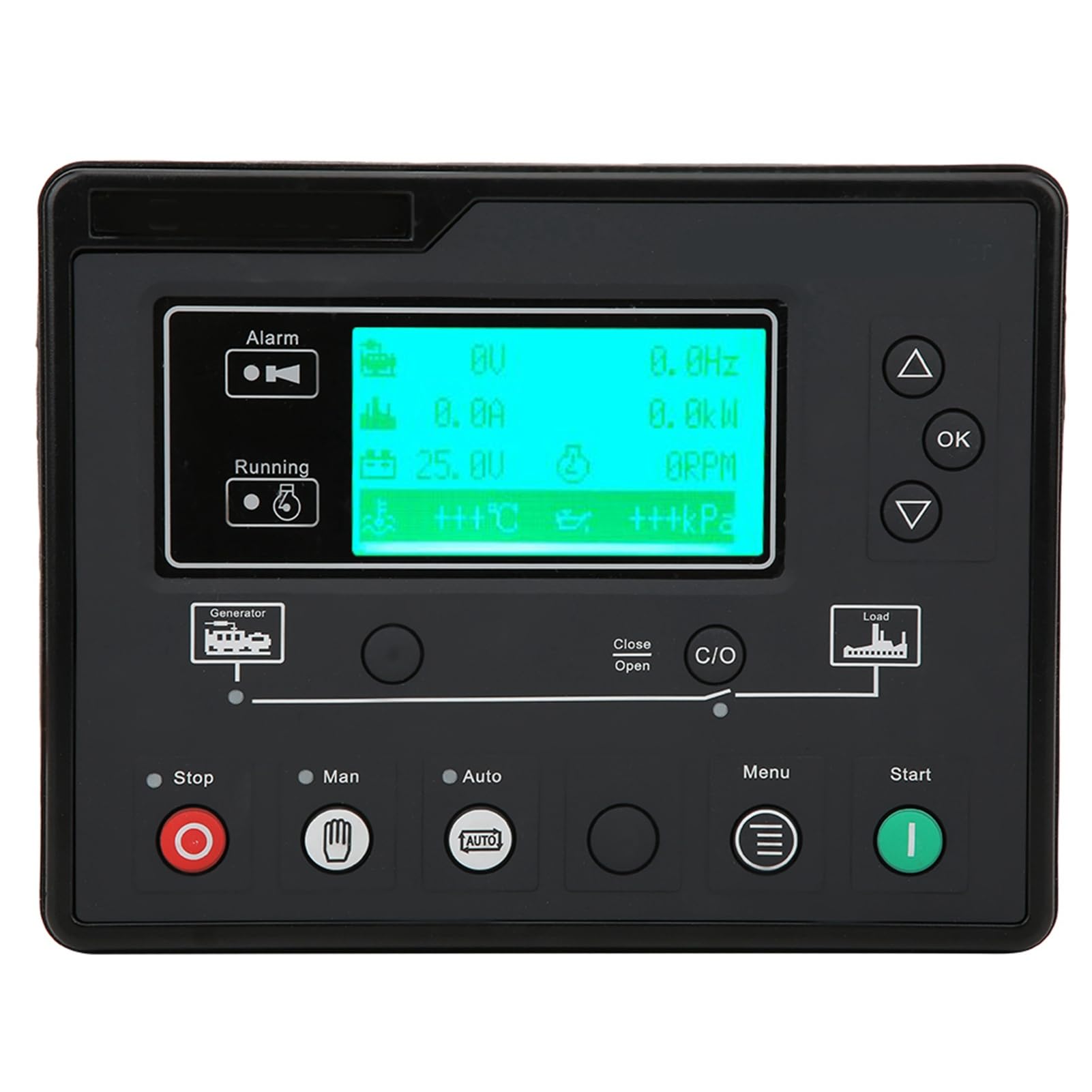 Eujgoov HQM6110U Sterownik Agregatu Prądotwórczego, Tworzywo Sztuczne, Automatyczny Start-stop, Zakres Częstotliwości od 1 Hz do 10 KHz, Odpowiedni do Różnych Systemów Zasilania