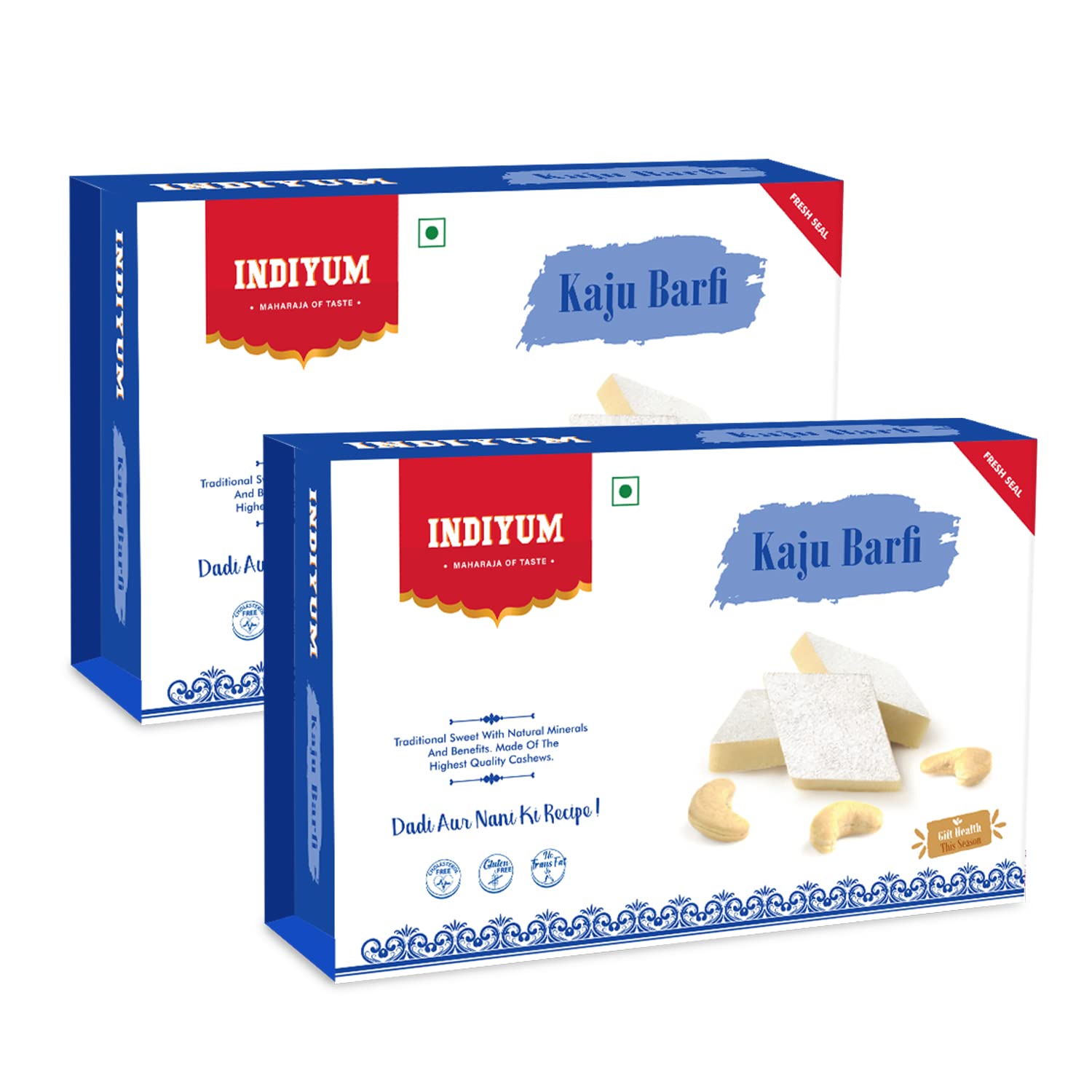 Indiyum Indian Sweet Kaju Burfi (Kaju Katli) (400 Gm)