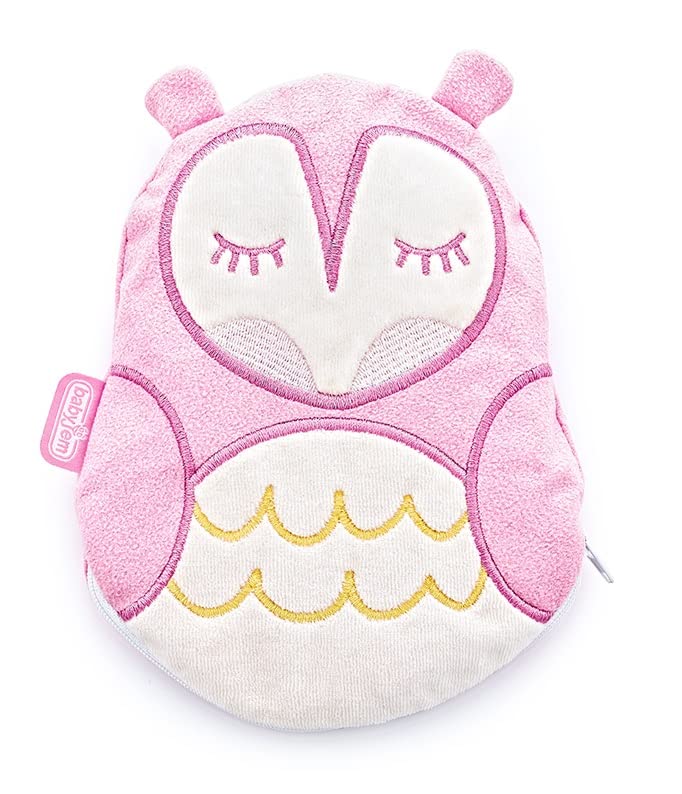 Cherry Stone Cushion for The Baby's - Cherry Pit Heatable Pillow for Babies and Kids, Heat and Cold Therapy- Children Tummy Colic Pain Relief, Pink Owl