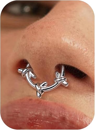 BodyBonita Silver Septum Rings 16G - 316L Stainless Steel Nose Rings Hoops for W