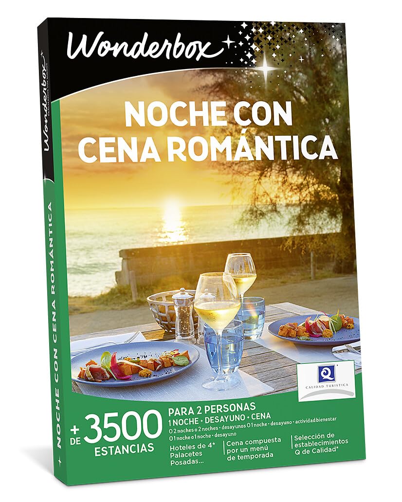 Wonderbox - Caja Regalo - NOCHE CON CENA ROMÁNTICA - 3.600 hoteles en España y Europa