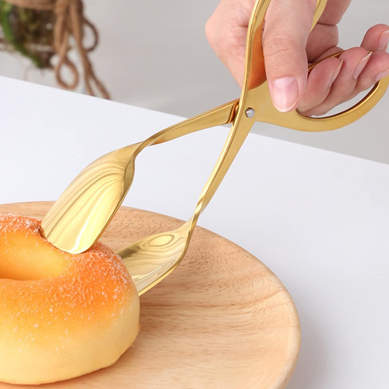Pinzas de Cocina Pinza para Alimentos Pinza para Pan de Acero Inoxidable Herramienta para Servir Ensalada de Huevos Pinza para repostería Utensilios de Cocina para Barbacoa de autoservicio (A)