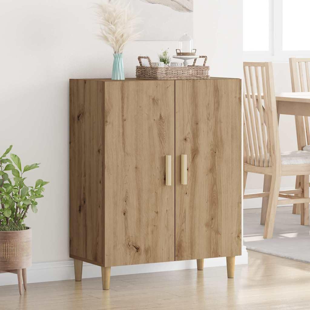 Aparador de madera de roble Artisan de 70x34x90 cm con 2 puertas y estantes