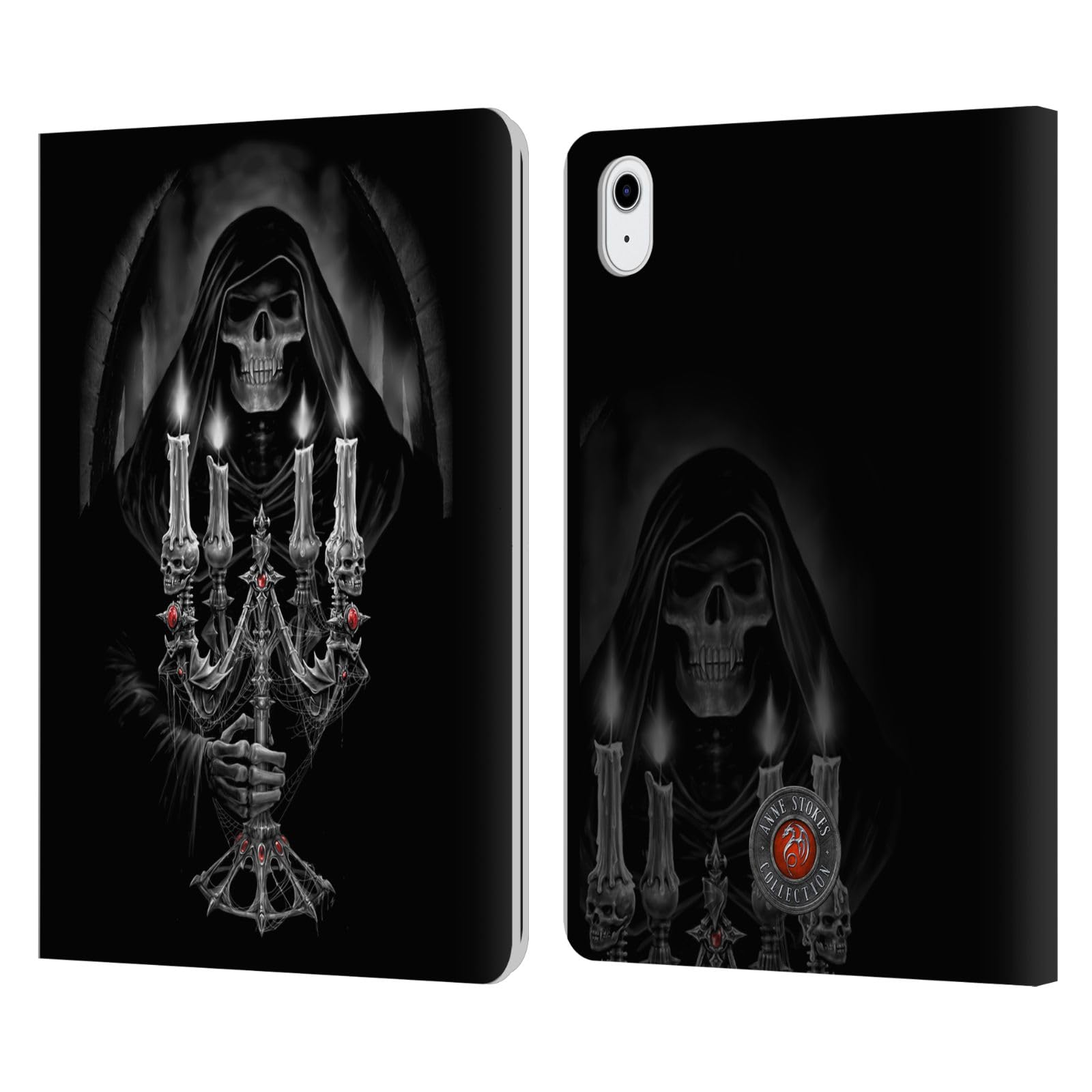 Carcasa de cuero tipo libro iPad Air 2022 Anne Stokes Candelabro 7