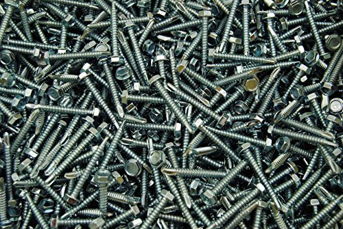 (500) Hex Washer Head #10 x 1-1/2 Self-Drilling #3 Tek Screw IHW