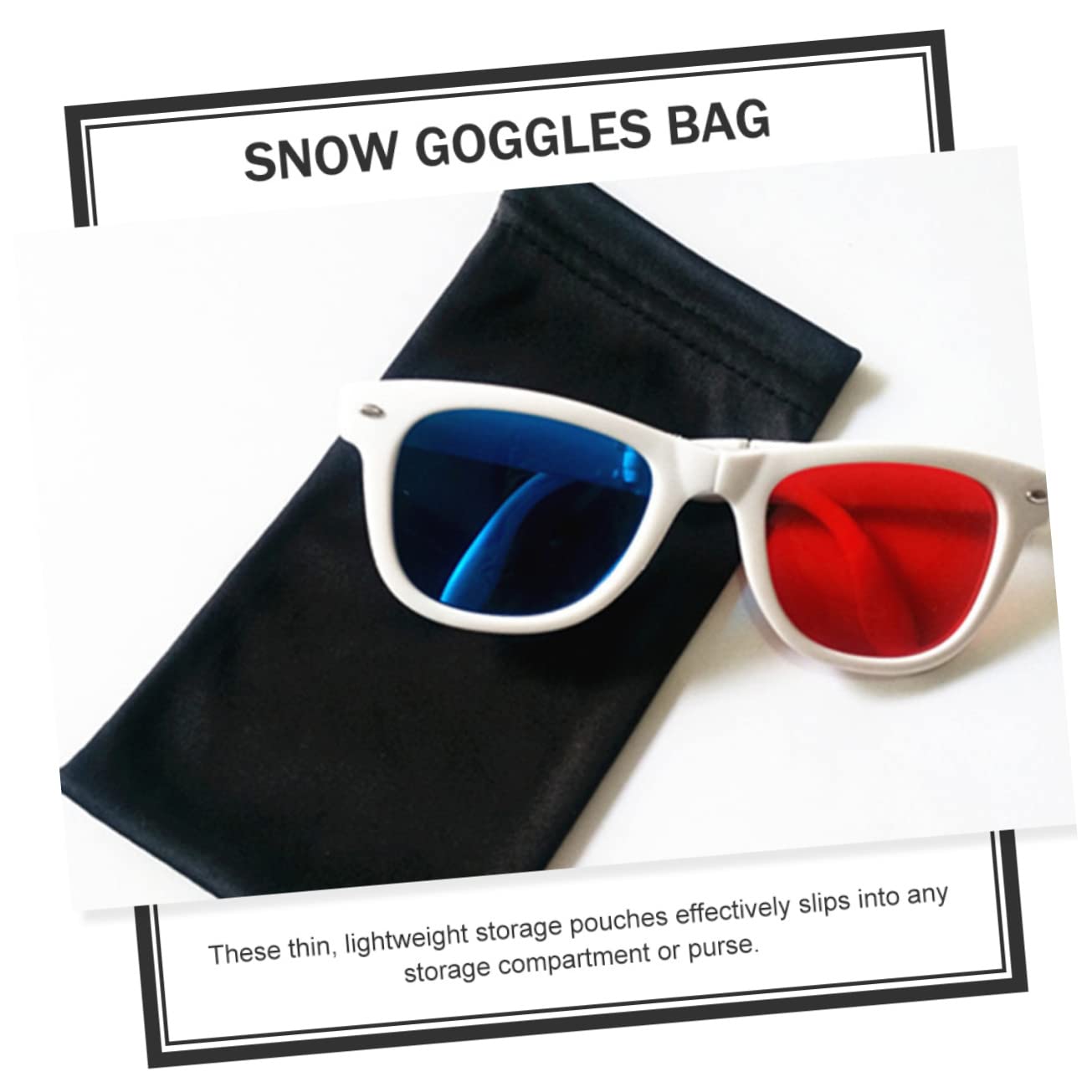 Abaodam 75pièces Pochette De Rangement pour Lunettes De Ski Lot Cordon Résistants Aux Rayures pour Masques De Ski Et Accessoires De Lunettes Pratique Et Compact