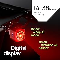 Vista 5 de Luces inteligentes para bicicleta delanteras y traseras, kit R15, recargable por USB C con detección automática de frenos, 500 lúmenes impermeable