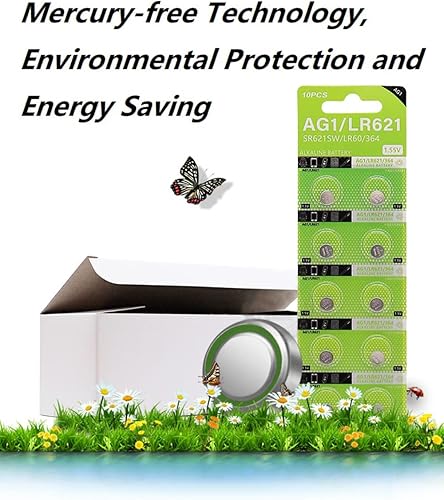 Miniatura 3 de Cotchear AG1 Batería de moneda 10 unids/paquete LR621 364 SR621SW 621 LR60 CX60 alcalinas 1.55V pilas de botón para reloj juguete