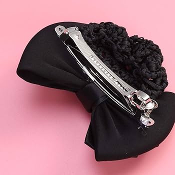 Amazon.com : Minkissy Black Hair Clip Set: Snood Net, Flower