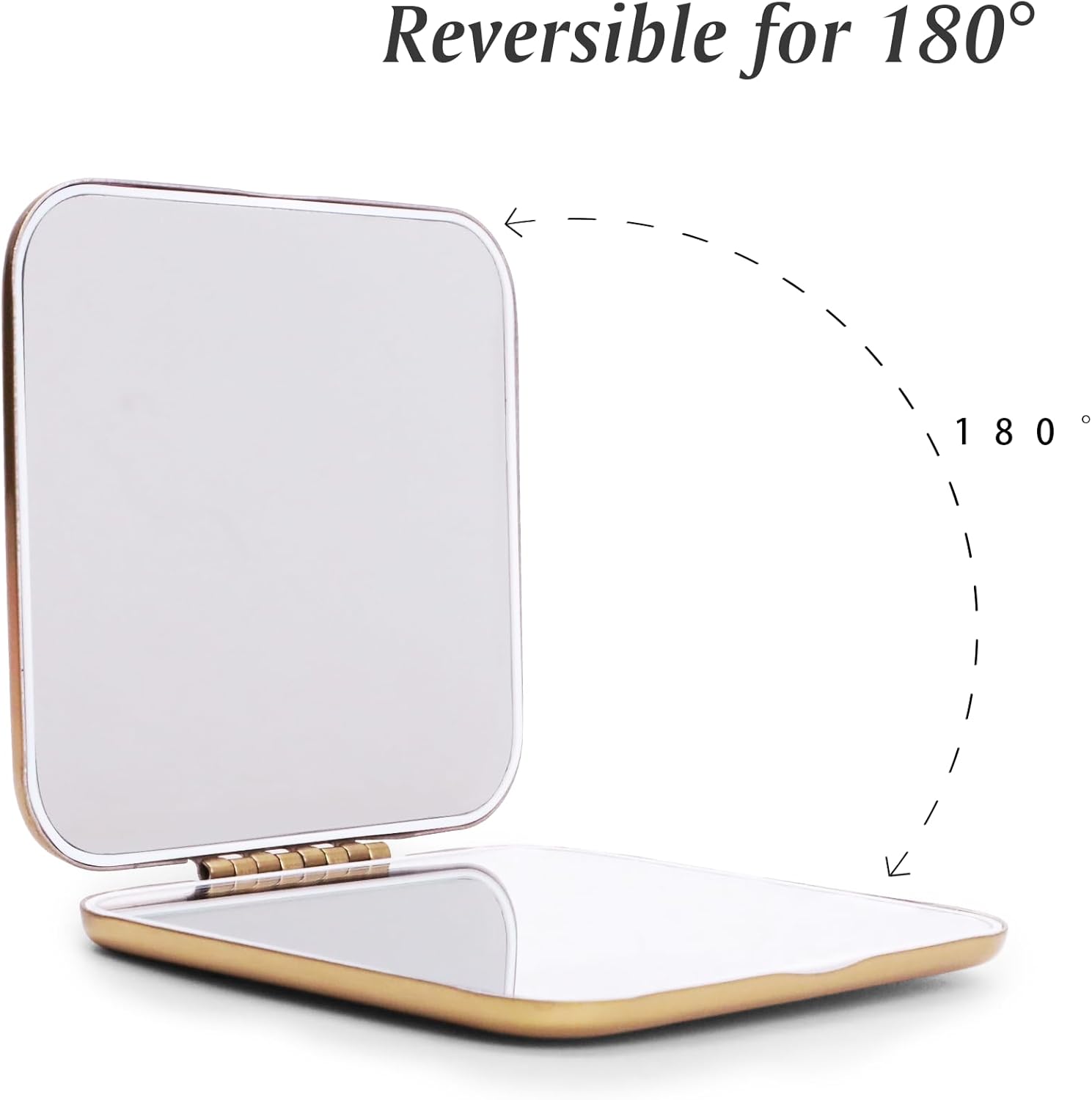 Compact Mirror, Pocket Travel Makeup Mirror for Purse, Metal Square Shell, 2-Sided 1X/2X Magnifying, Portable, Folding, Handheld, Gold,12 Pack