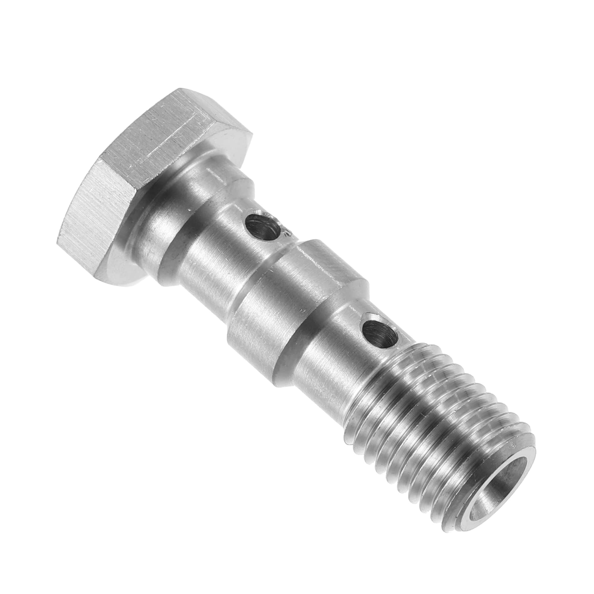 Unifizz Bullone per banjo con filettatura in acciaio inox per auto, 2 pezzi, con rondelle in rame, lunghezza 31 mm, AN3 3/8-24