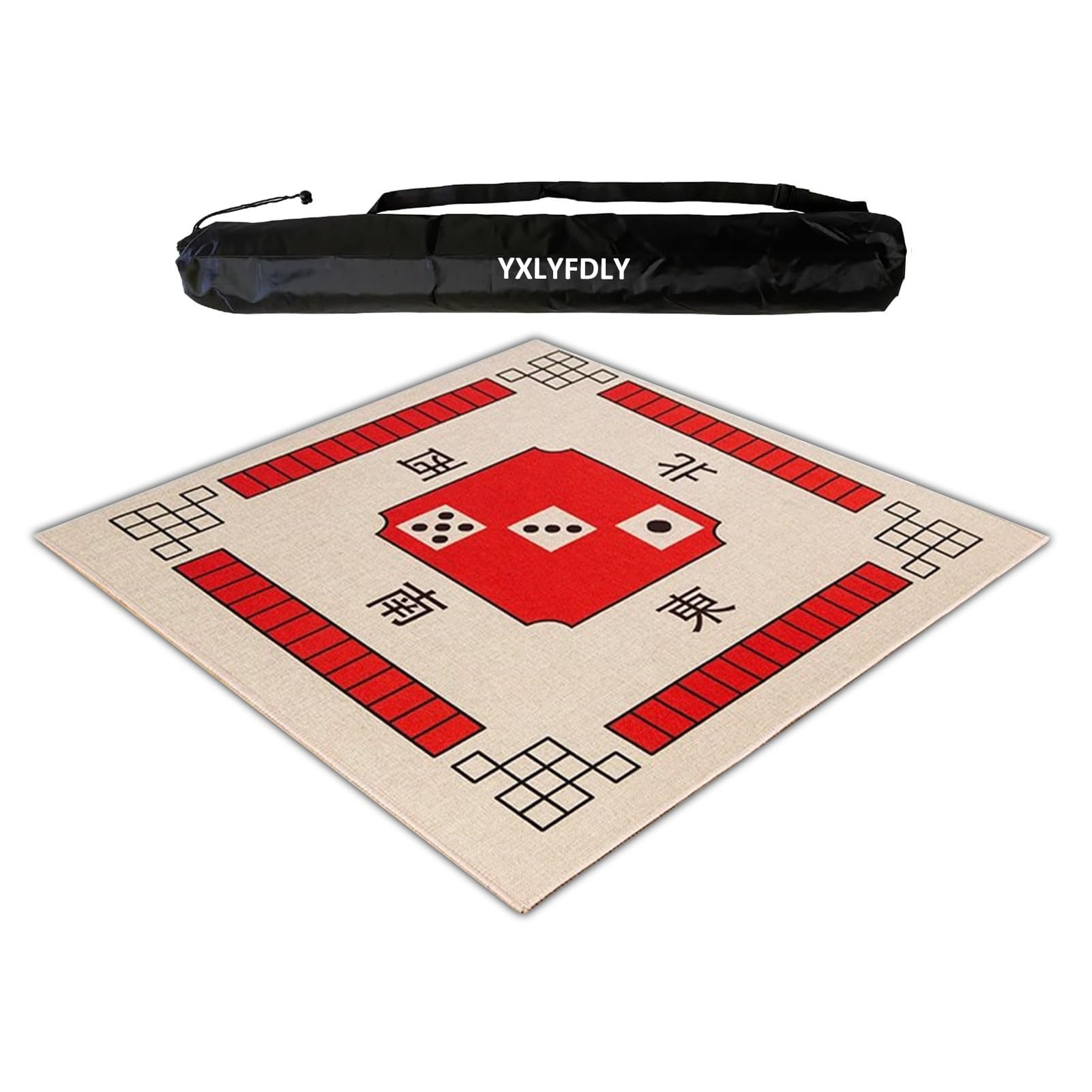 Tapis de Poker, Tapis de Jeu antidérapant for Mahjong et Poker(Red,68cm/26.77in)