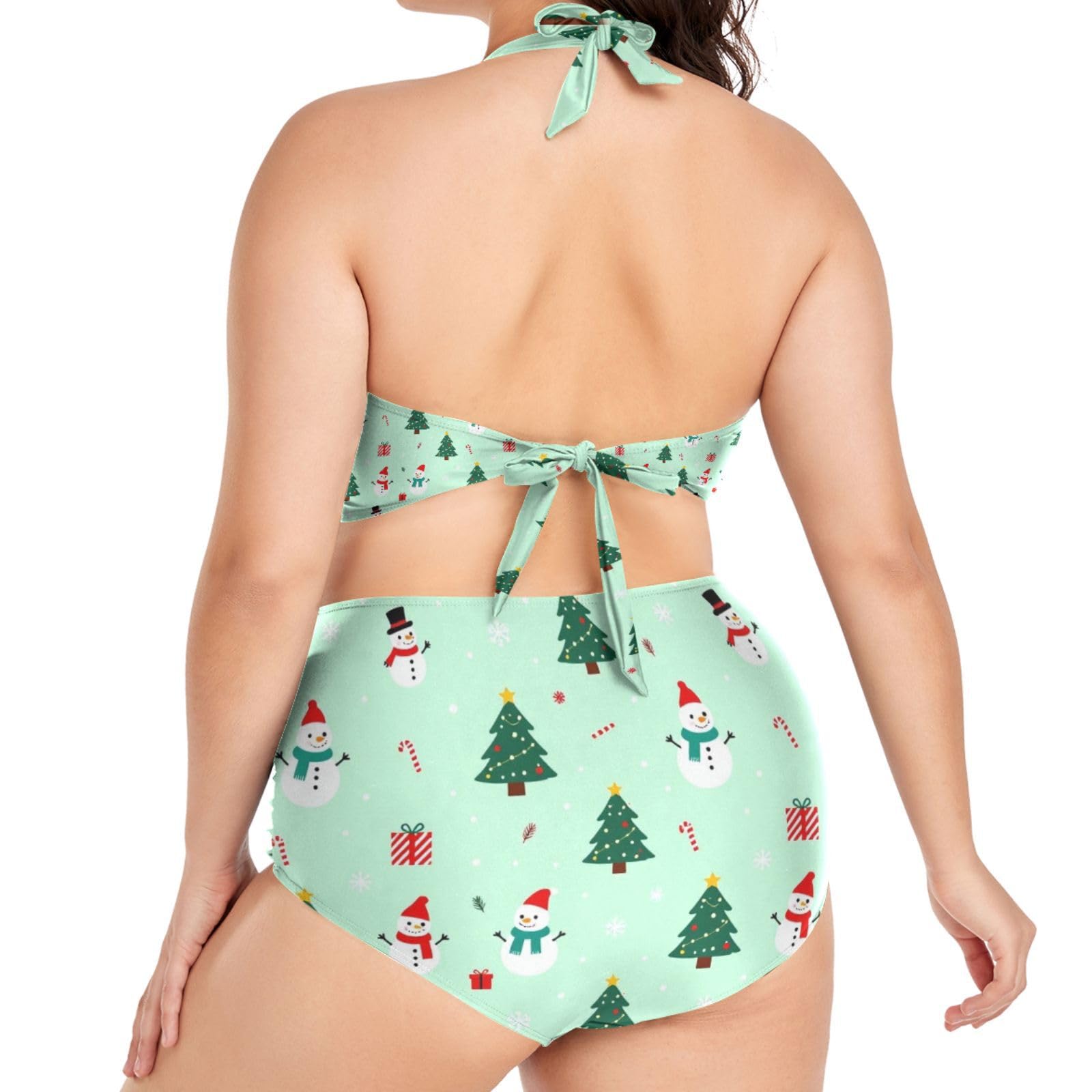 FRODOTGV Curvy - Costume da bagno a due pezzi da donna, taglia L-4XL