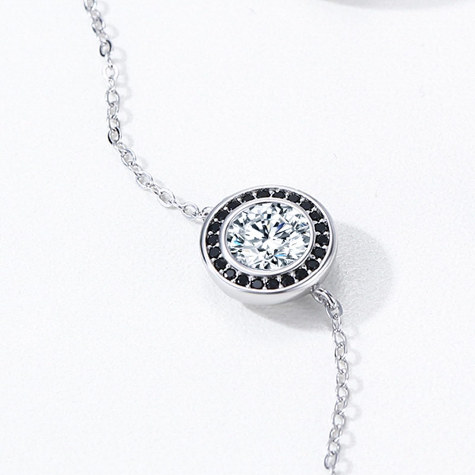 Pulseras de amistad geniales para mujer, diamantes de laboratorio y ónix negro, pulseras a juego para ella,