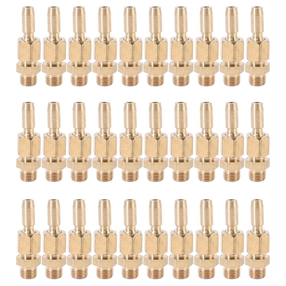 30 boquillas universales de latón DN6 de 1/8 pulgadas para fuente de agua, puntas de pulverización ajustables para estanques de jardín y decoración acuática.