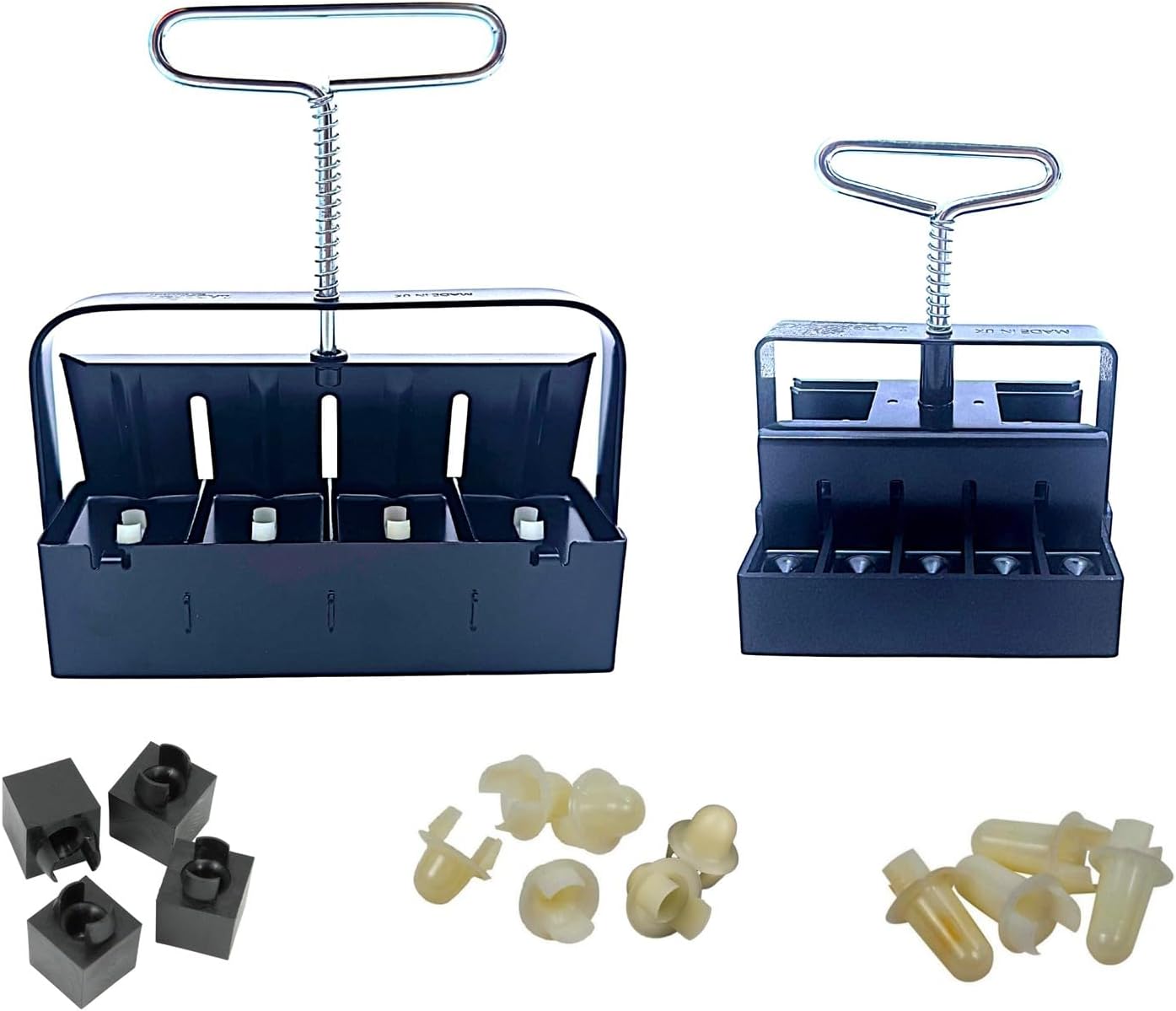Ladbrooke Authentic Soil Block Maker 5-Pc. Essentials Nesting System Includes Mini 4, Micro 20, Cubic Inserts, Dowel Pins, and Seed Pins, Made in England