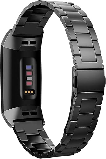 Fitbit Charge 4/Charge 3/3 SE ile Uyumlu Ultra İnce Paslanmaz Çelik Bant Kadın Erkek, Hafif Daha Büyük Küçük Ayarlanabilir Boyut Yedek Kayış Bileklik