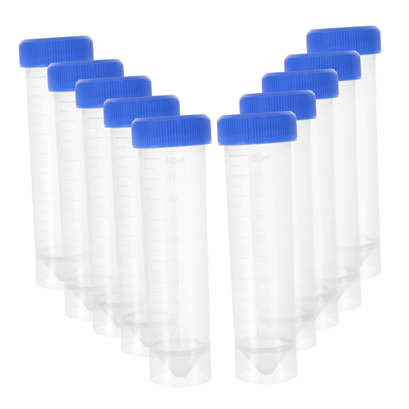 Tubi per Centrifuga in Plastica da 50 Ml con Fondo Conico, Tappi a Vite, Resistenti e Graduati, Confezione da 50 Pezzi per Laboratorio e Esperimenti
