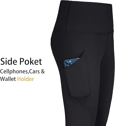 Miniatura 10 de Lilcreek Leggings de transporte ocultos para mujer con bolsillos laterales, pantalones de yoga capri de compresión de ocultación