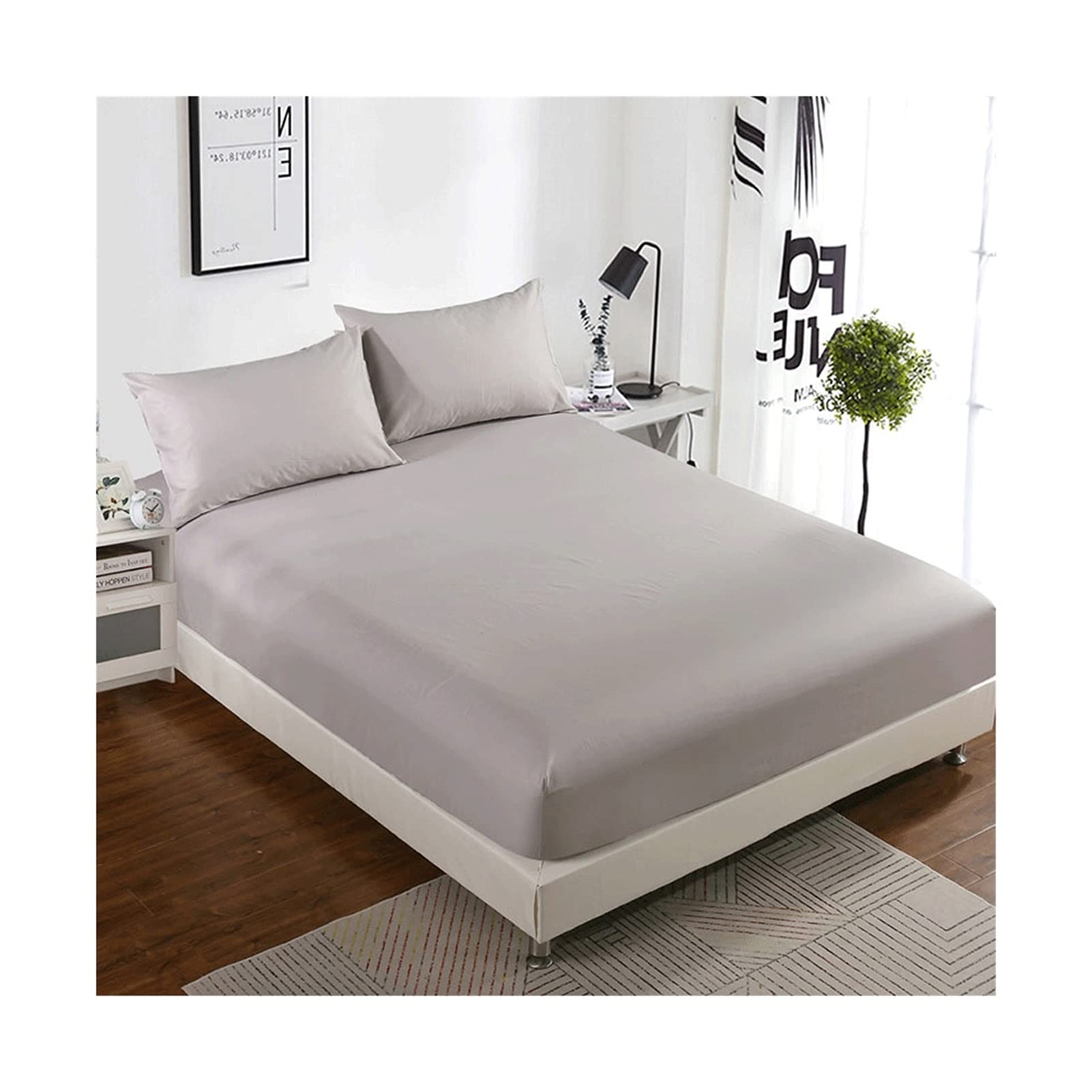 Drap de lit toucher doux en coton respirant 150x200 pour matelas deux personnes