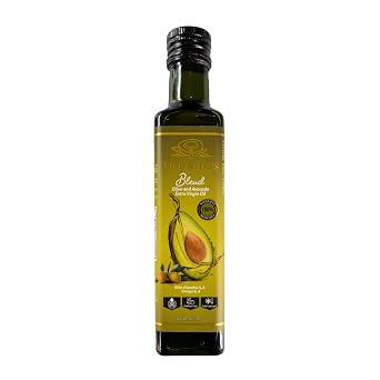 Villacados Extra Virgin Olive & Extra Virgin Avocado Oil Blend, 100% Pure Cold Pressed, Naturally Blended, Unrefined, Cooking, Frying, Grilling, Marinades & Dressings 8.5oz