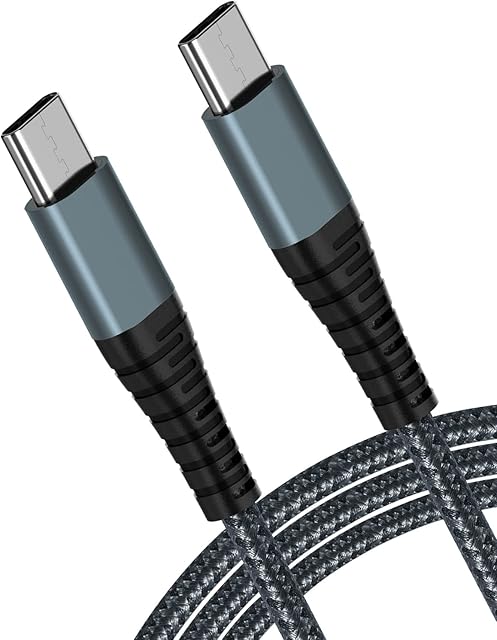 White Cat USB C to USB C Cable 100W 2M, 5A USB Type C PD Fast Charging Charger Cord Nylon Braided Data Cable Compatible with Samsung Galaxy S21 S20 S10 Note 10 MacBook Pro, iPad Pro, iPad Air Pixel
